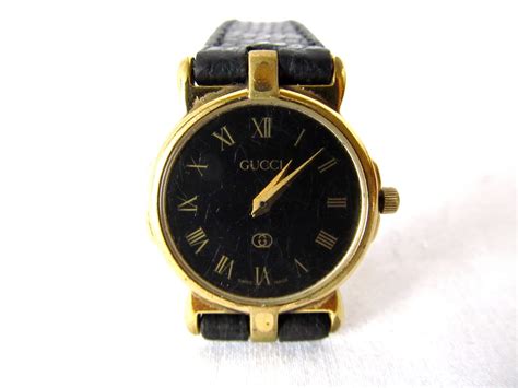 vintage gucci black dial watch